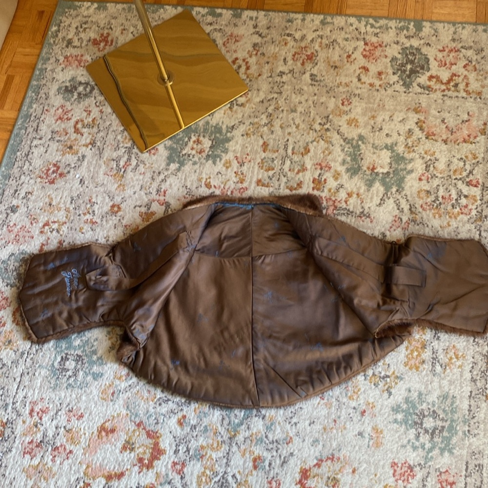 Vintage Brown Mink Fur Capelet Shawl Wrap One Size Luxury Evening Jacket - Picture 8 of 12